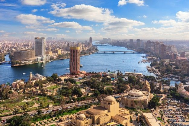 Egypt Tours Premium Photo The nile and the center of cairo egypt view from above