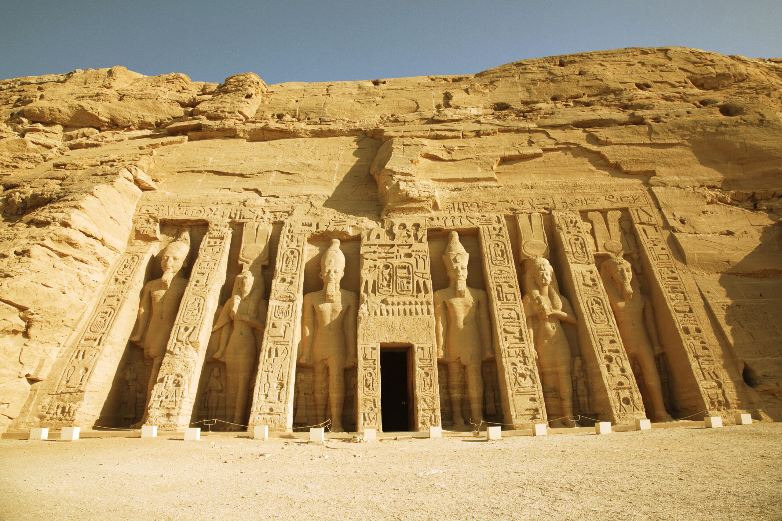 Egypt Tours low angle view of nefertari s temple of hathor scaled